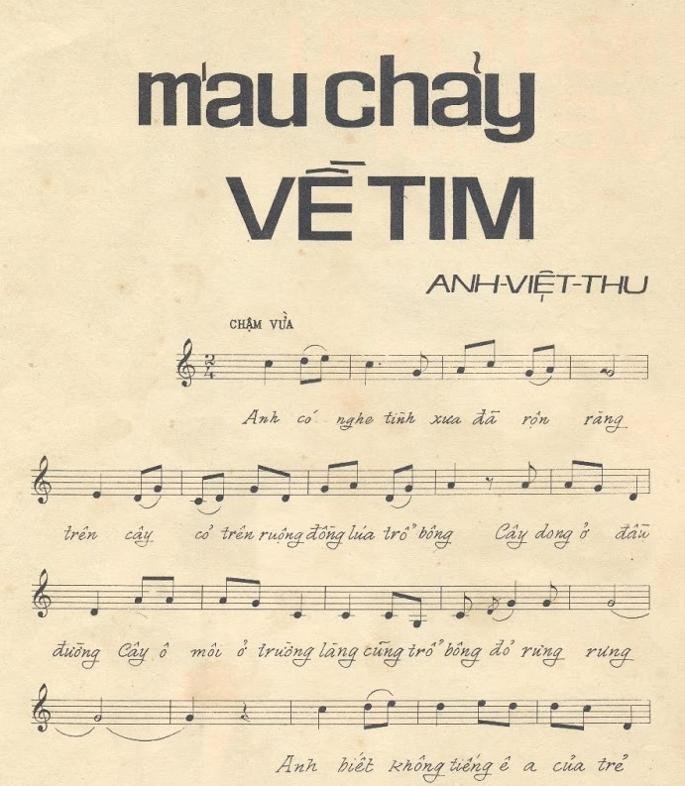 Sheet nhạc Máu Chảy Về Tim